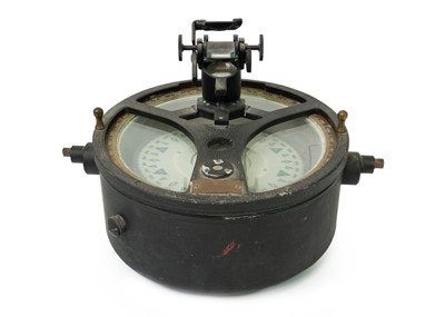 Lot 514 - A Kelvin Hughes gimble compass with azimuth circle.