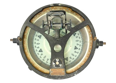 Lot 89 - A Kelvin Hughes gimble compass with azimuth circle.