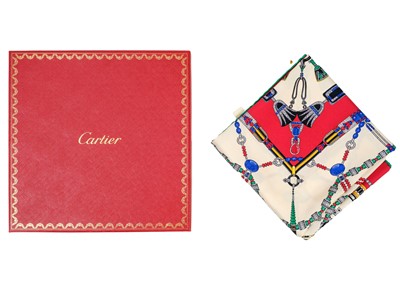 Lot 332 - CARTIER - A 1900-1939 printed silk scarf.