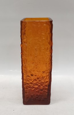 Lot 45 - An orange 'bark pattern' textured glass vase,...