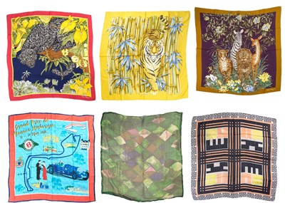 Lot 309 - A selection of six silk designer scarves.