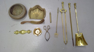 Lot 37 - Brass Companion Set, Brassware, a Lindofte...