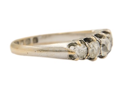 Lot 215 - A Victorian 18ct white gold Old Mine Cut diamond five stone ring.