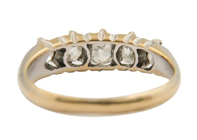 Lot 215 - A Victorian 18ct white gold Old Mine Cut diamond five stone ring.