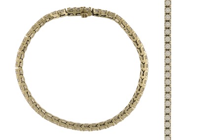 Lot 217 - A 9ct CZ set line bracelet.