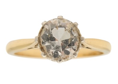 Lot 235 - An 18ct and platinum white spinel set solitaire ring.