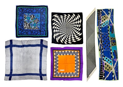 Lot 337 - A selection of designer silk scarves.