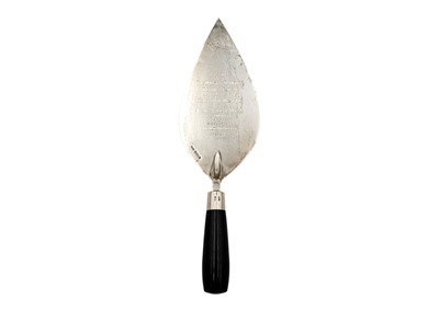 Lot 37 - A George V silver presentation trowel with Plymouth provenance.
