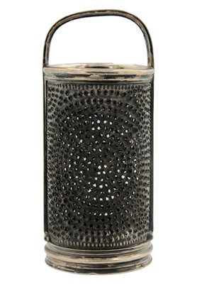 Lot 85 - A rare William IV silver kitchen nutmeg grater by Charles Reily and George Storer.