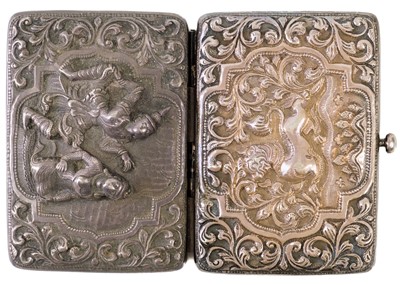 Lot 108 - A Burmese silver cigarette case.