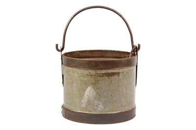 Lot 10 - A galvanised and metal well bucket.