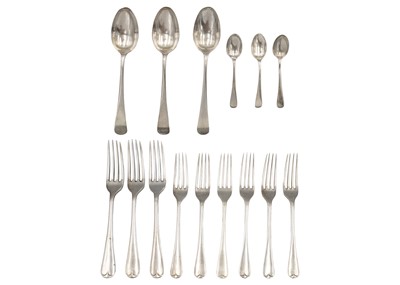 Lot 103 - A silver part suite of Old English pattern cutlery by Mappin & Webb.