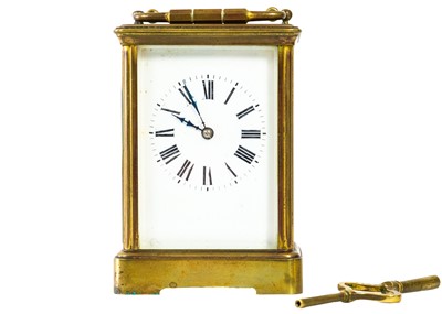 Lot 237 - A French brass carriage clock.