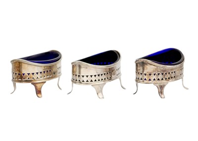 Lot 35 - A George III silver set of four salts by Henry Chawner.