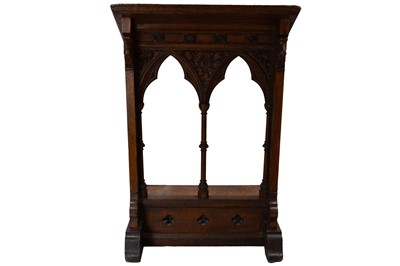 Lot 65 - A Victorian Gothic oak lectern.