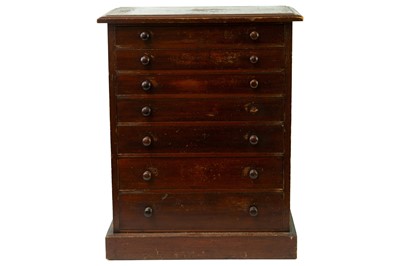 Lot 67 - A mahogany collector's cabinet with seven drawers.