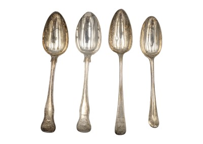 Lot 113 - A selection of four silver table spoons.