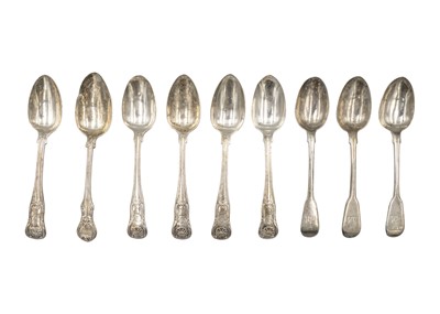 Lot 114 - A set of six George IV silver King's Pattern teaspoons by William Eaton.