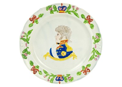 Lot 1271 - A good pearlware commemorative plate.