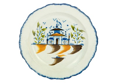 Lot 1223 - A Swansea pearlware feather edged plate.