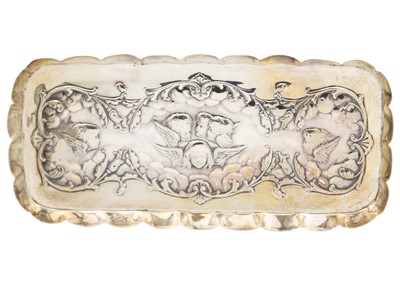 Lot 116 - A Victorian silver pin tray by William Comyns.