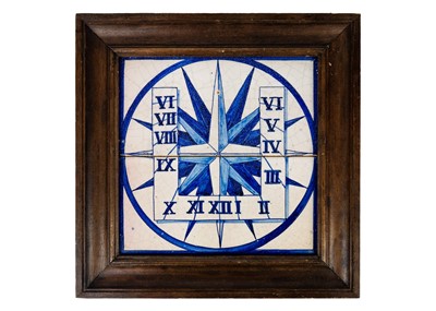 Lot 1241 - A Delft tin glazed two tile panel.