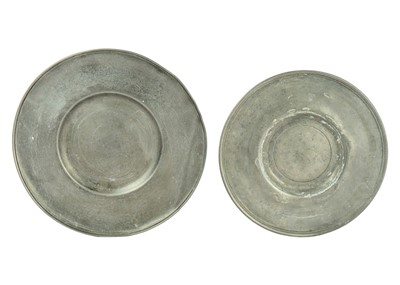 Lot 1240 - Two pewter plates.