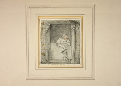 Lot 1248 - A charming 19th century pencil drawing.