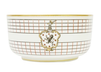 Lot 208 - An unusual Minton porcelain armorial part service.