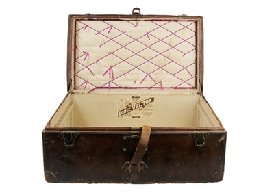 Lot 354 - An early 20th century Louis Vuitton brown leather motoring trunk.