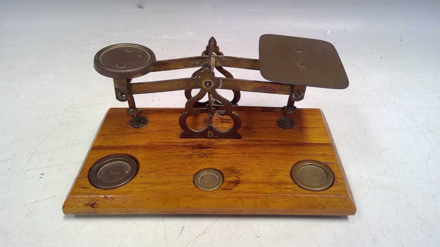 Lot 178 Postage / Stamp Scales. With Weights, the
