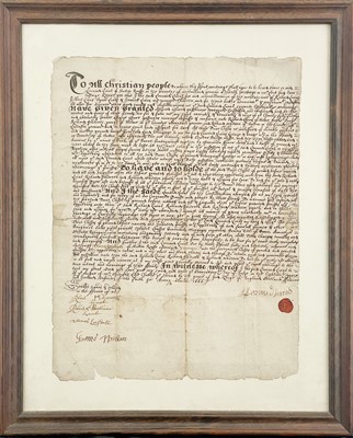 Lot 415 - A 17th century marriage certificate.