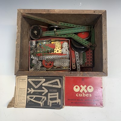 Lot 507 - Meccano: A quantity of Meccano in a wooden box.