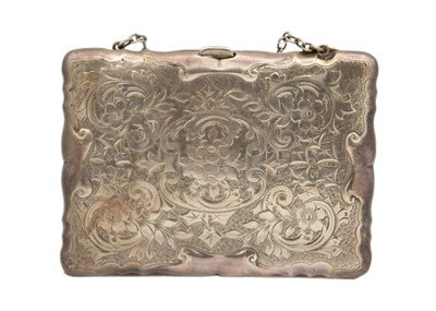 Lot 150 - A Victorian silver aide memoir, and two silver engine-turned compacts.