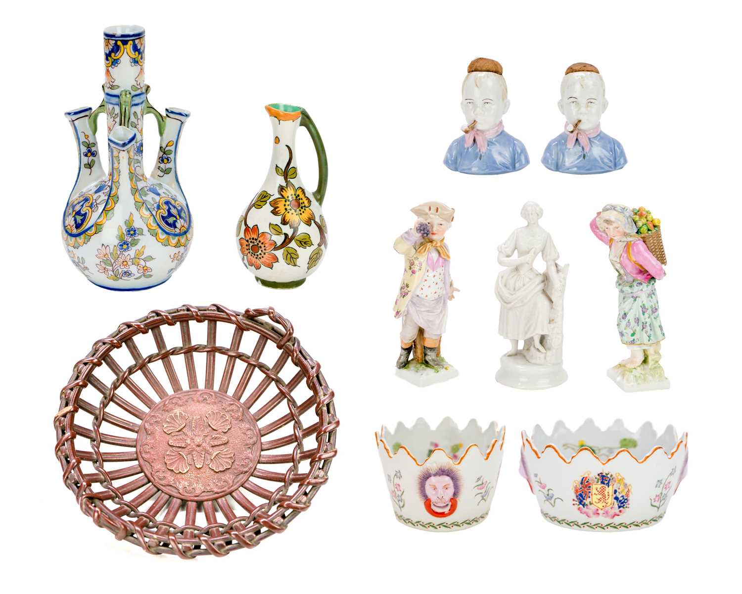 Lot 180 - A pair of Berlin K.P.M figures of fruit pickers.