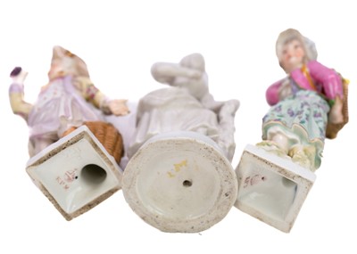 Lot 180 - A pair of Berlin K.P.M figures of fruit pickers.