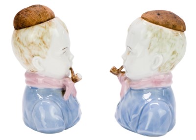 Lot 180 - A pair of Berlin K.P.M figures of fruit pickers.