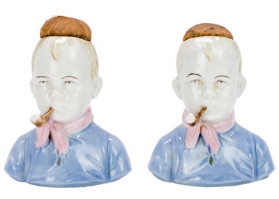 Lot 180 - A pair of Berlin K.P.M figures of fruit pickers.