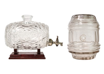 Lot 1092 - A late George III glass spirit barrel.