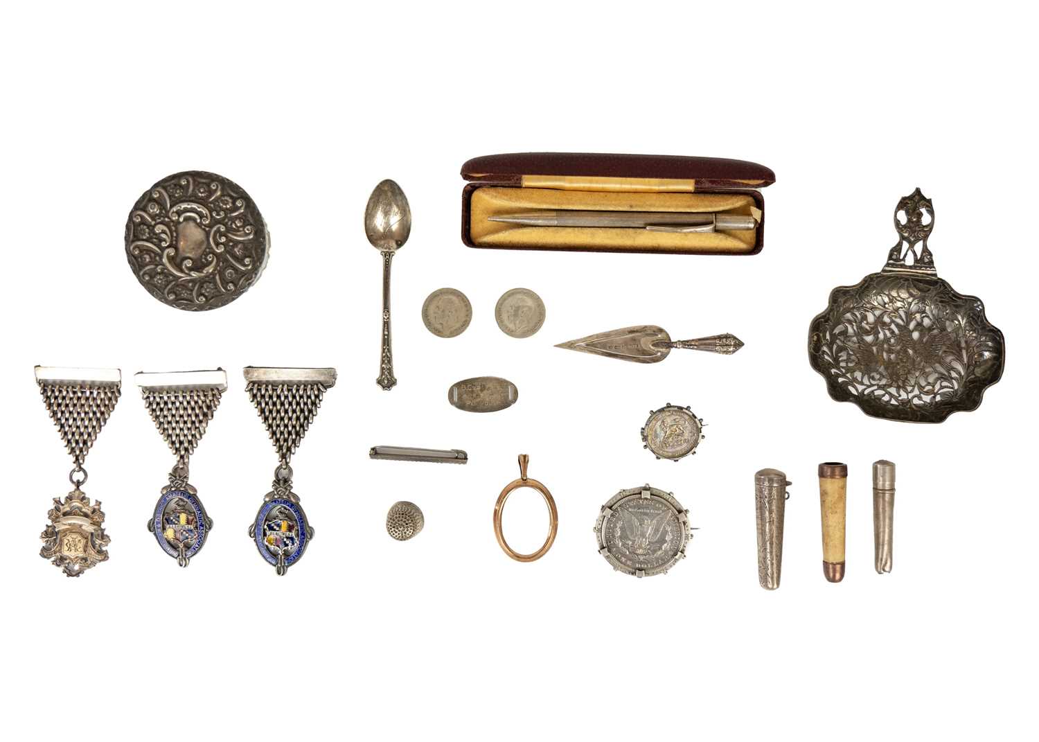 Lot 172 - A selection of interesting silver and other