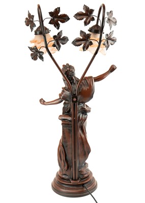 Lot 1598 - An Art Nouveau style figural table lamp.