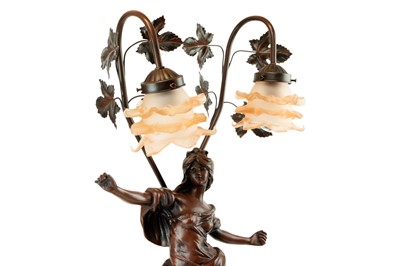 Lot 1598 - An Art Nouveau style figural table lamp.