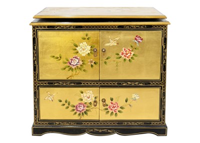 Lot 1658 - A late 20th century Chinese lacquer cylinder bureau.