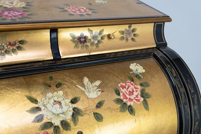 Lot 1658 - A late 20th century Chinese lacquer cylinder bureau.