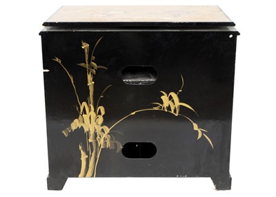 Lot 1658 - A late 20th century Chinese lacquer cylinder bureau.