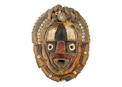 Lot 1404 - An African tribal mask probably Kuba.