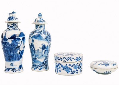 Lot 1071 - Two Chinese blue and white porcelain vases, 19th century.