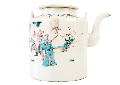 Lot 1072 - A Chinese famille rose porcelain teapot, 19th century.