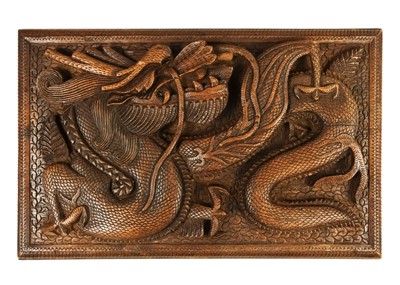 Lot 1075 - A Kashmir carved hardwood box, early 20th century.