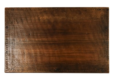 Lot 1075 - A Kashmir carved hardwood box, early 20th century.
